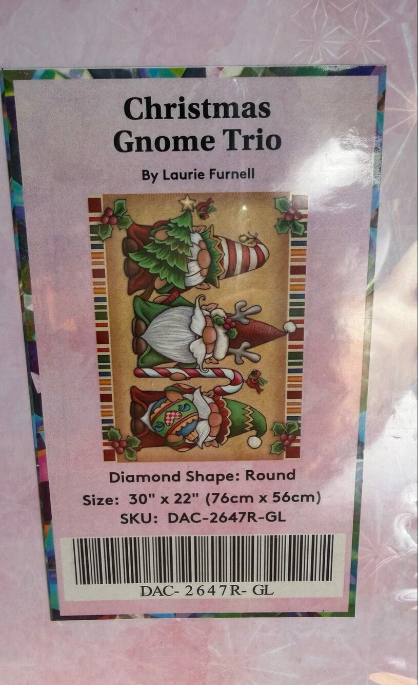 Christmas Gnome Trio by Laurie Furnell Sealed Diamond Art Club OOS